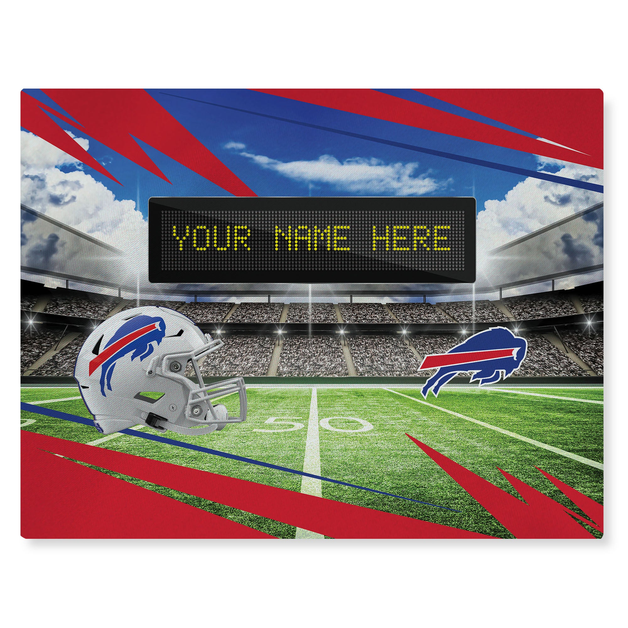 NFL Buffalo Bills Scoreboard Personalized Washable Rug 62x84 Inches