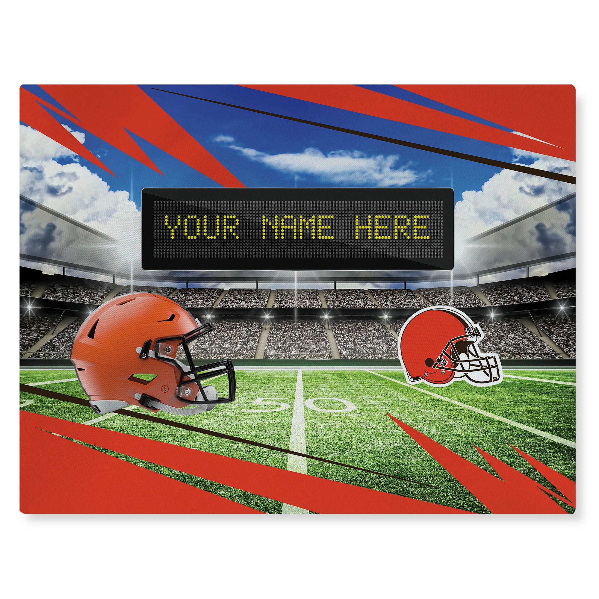 NFL Cleveland Browns Scoreboard Personalized Washable Rug 62x84 Inches