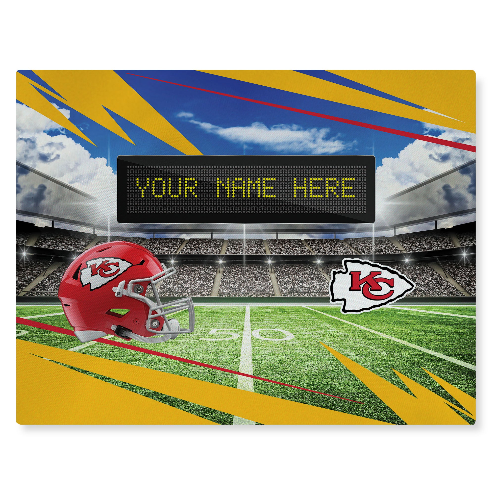 NFL Kansas City Chiefs Scoreboard Personalized Washable Rug 62x84 Inches