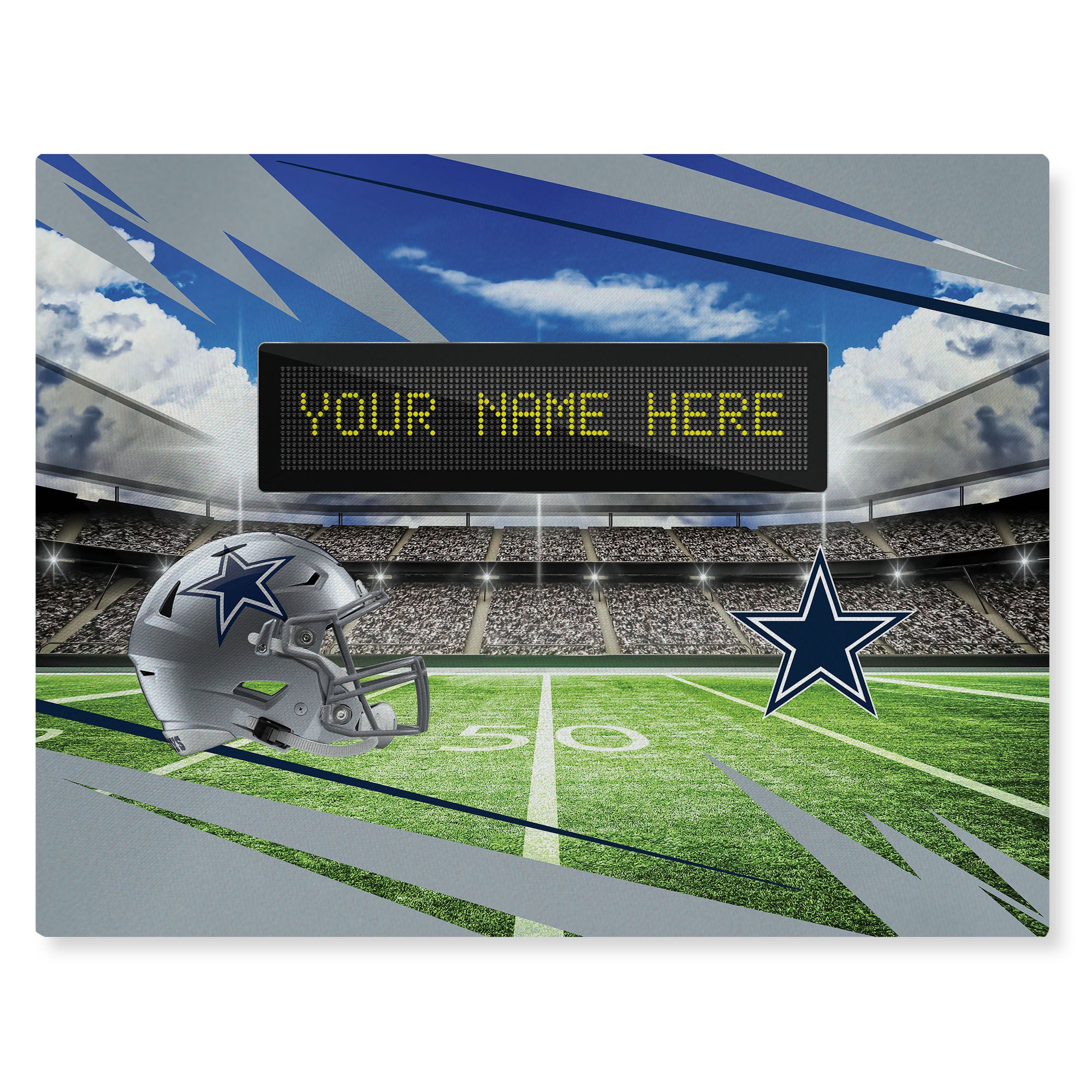 NFL Dallas Cowboys Scoreboard Personalized Washable Rug 62x84 Inches