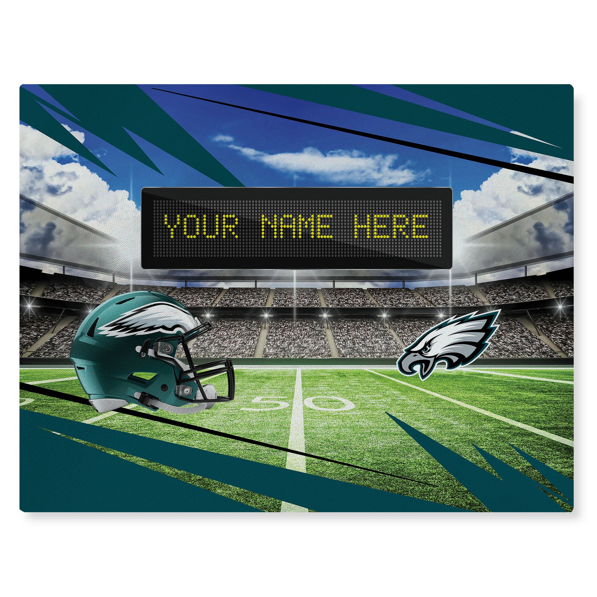 NFL Philadelphia Eagles Scoreboard Personalized Washable Rug 62x84 Inches