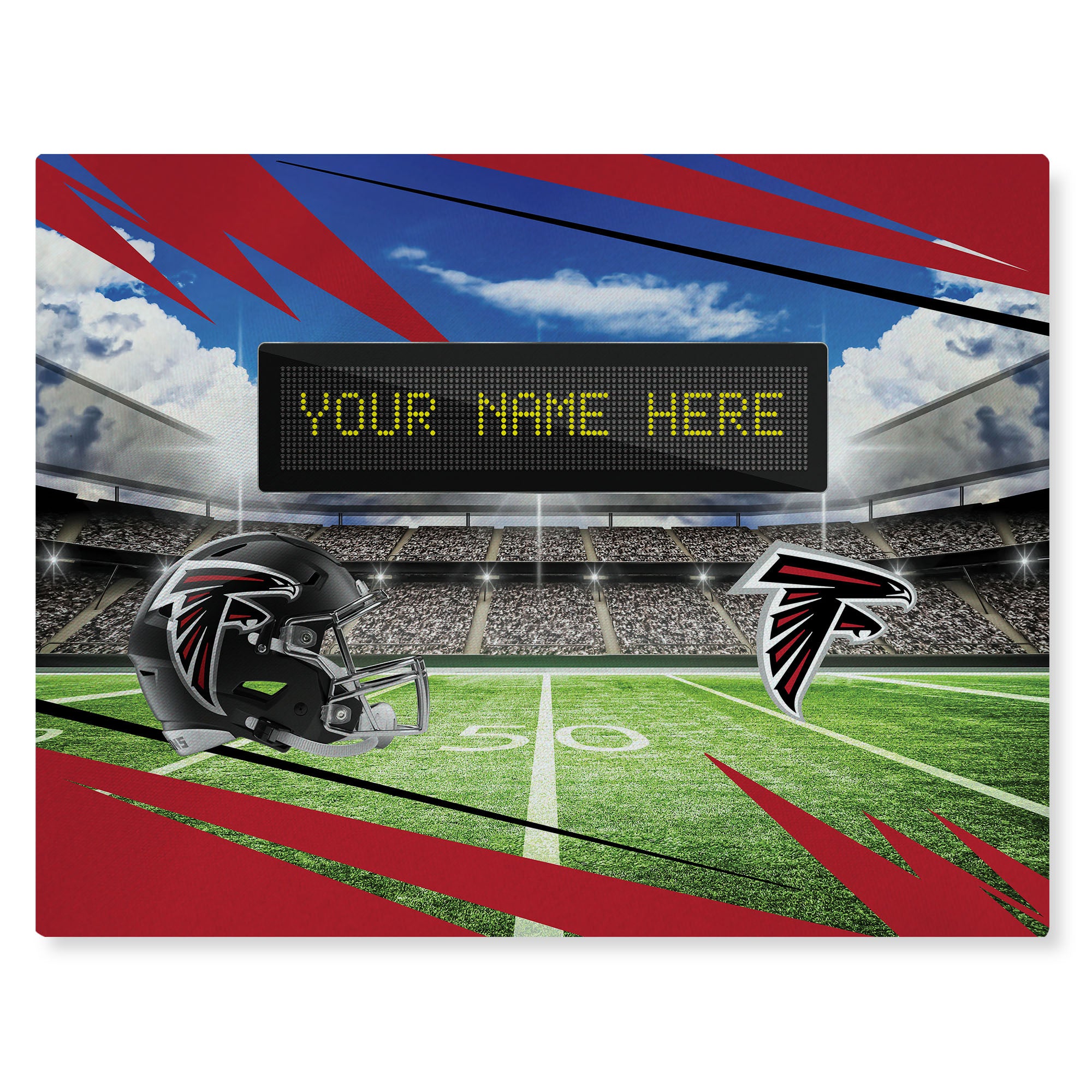 NFL Atlanta Falcons Scoreboard Personalized Washable Rug 62x84 Inches