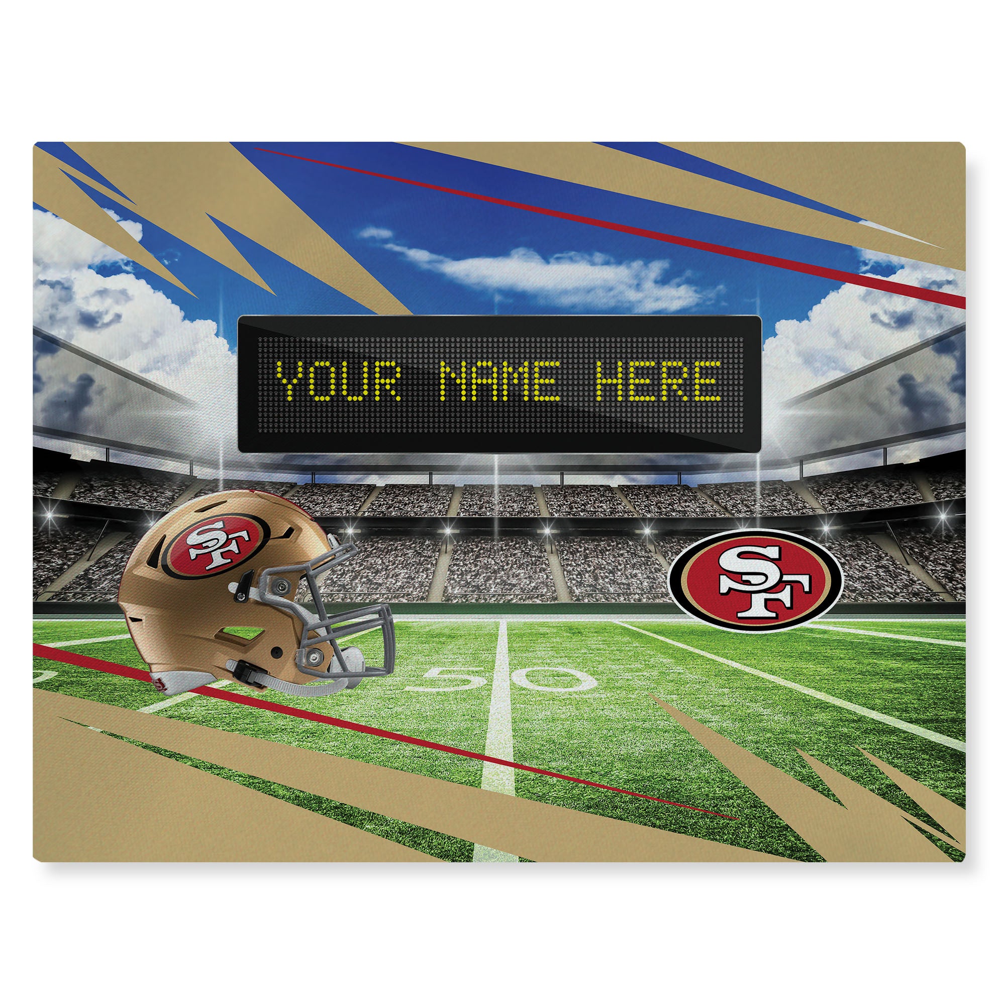 NFL San Francisco 49ers Scoreboard Personalized Washable Rug 62x84 Inches