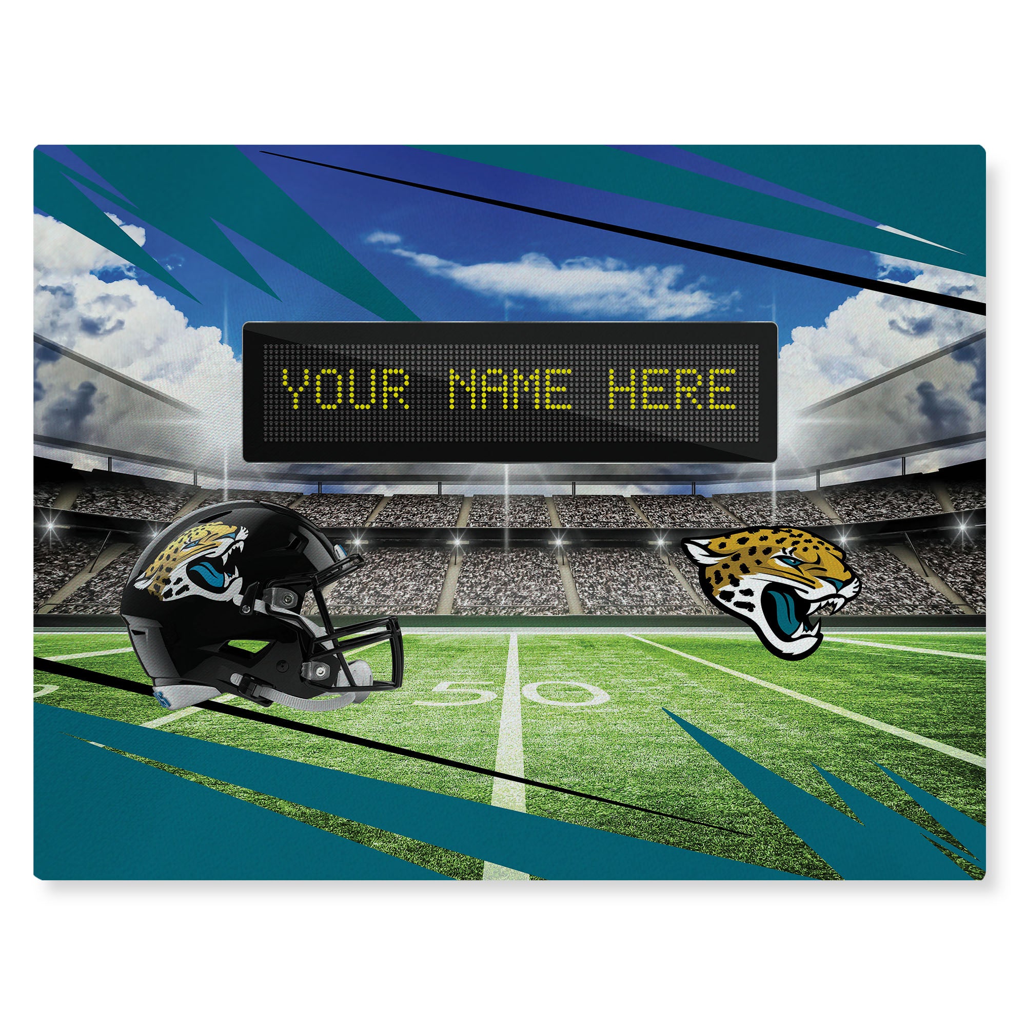 NFL Jacksonville Jaguars Scoreboard Personalized Washable Rug 62x84 Inches