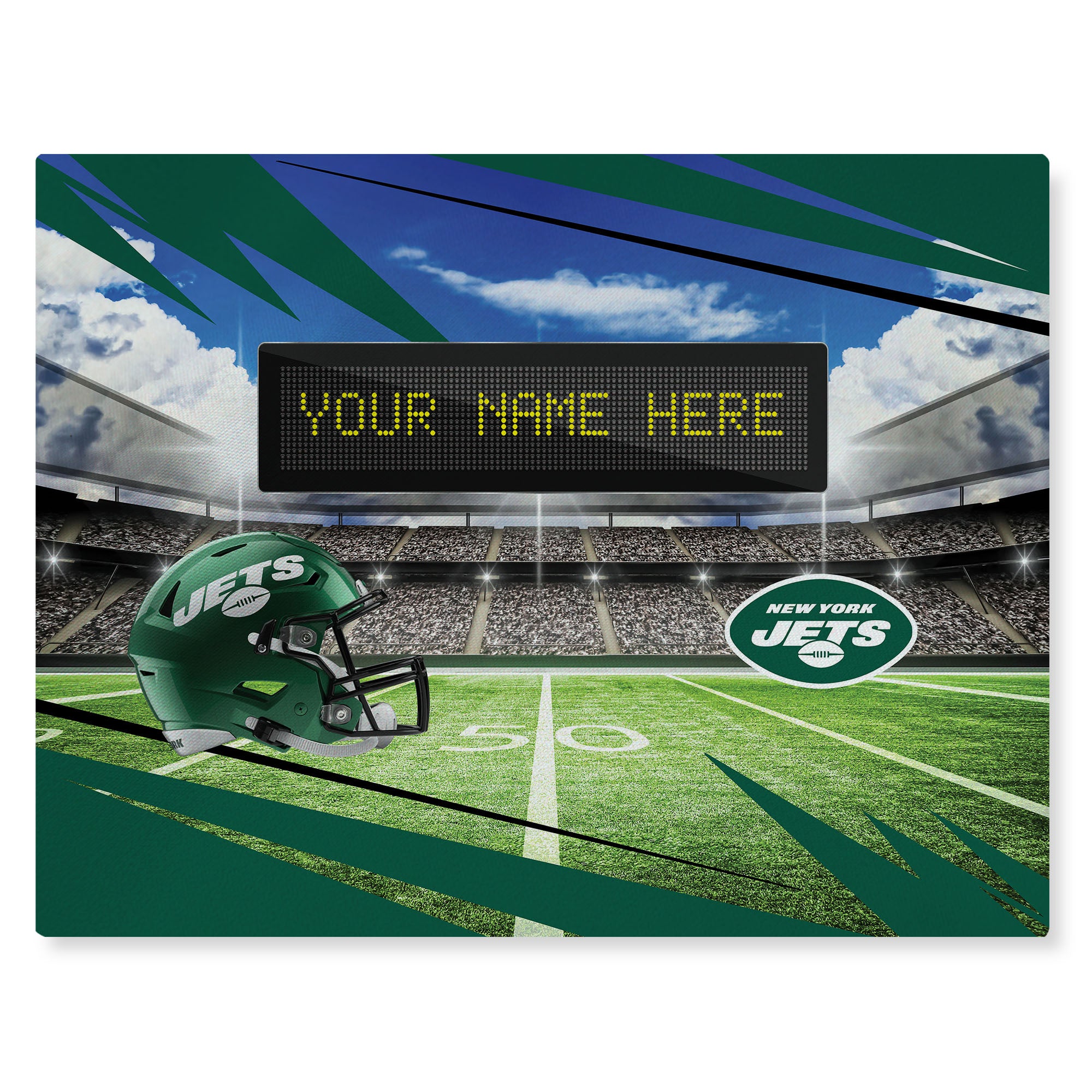 NFL New York Jets Scoreboard Personalized Washable Rug 62x84 Inches