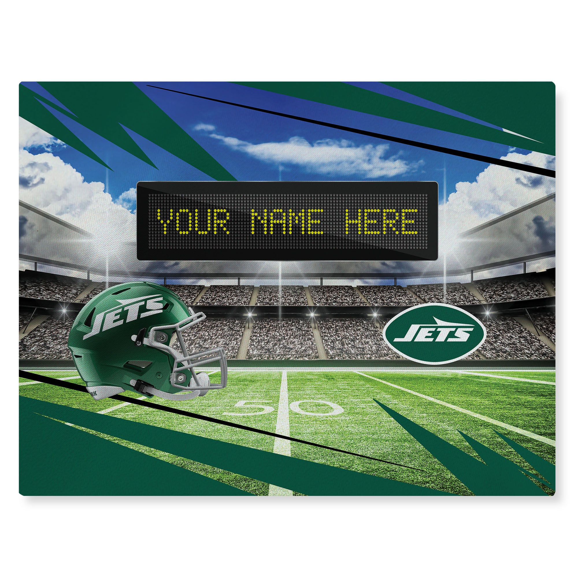 NFL New York Jets Scoreboard Personalized Washable Rug 62x84 Inches