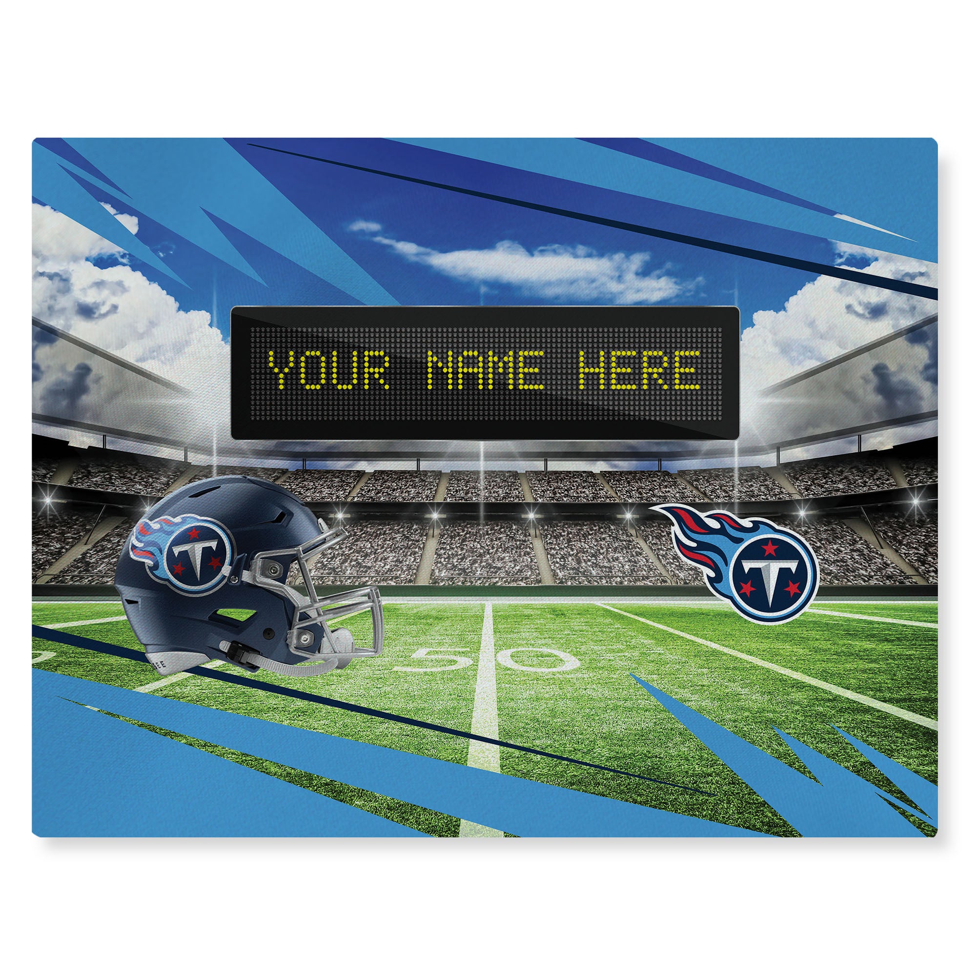 NFL Tennessee Titans Scoreboard Personalized Washable Rug 62x84 Inches