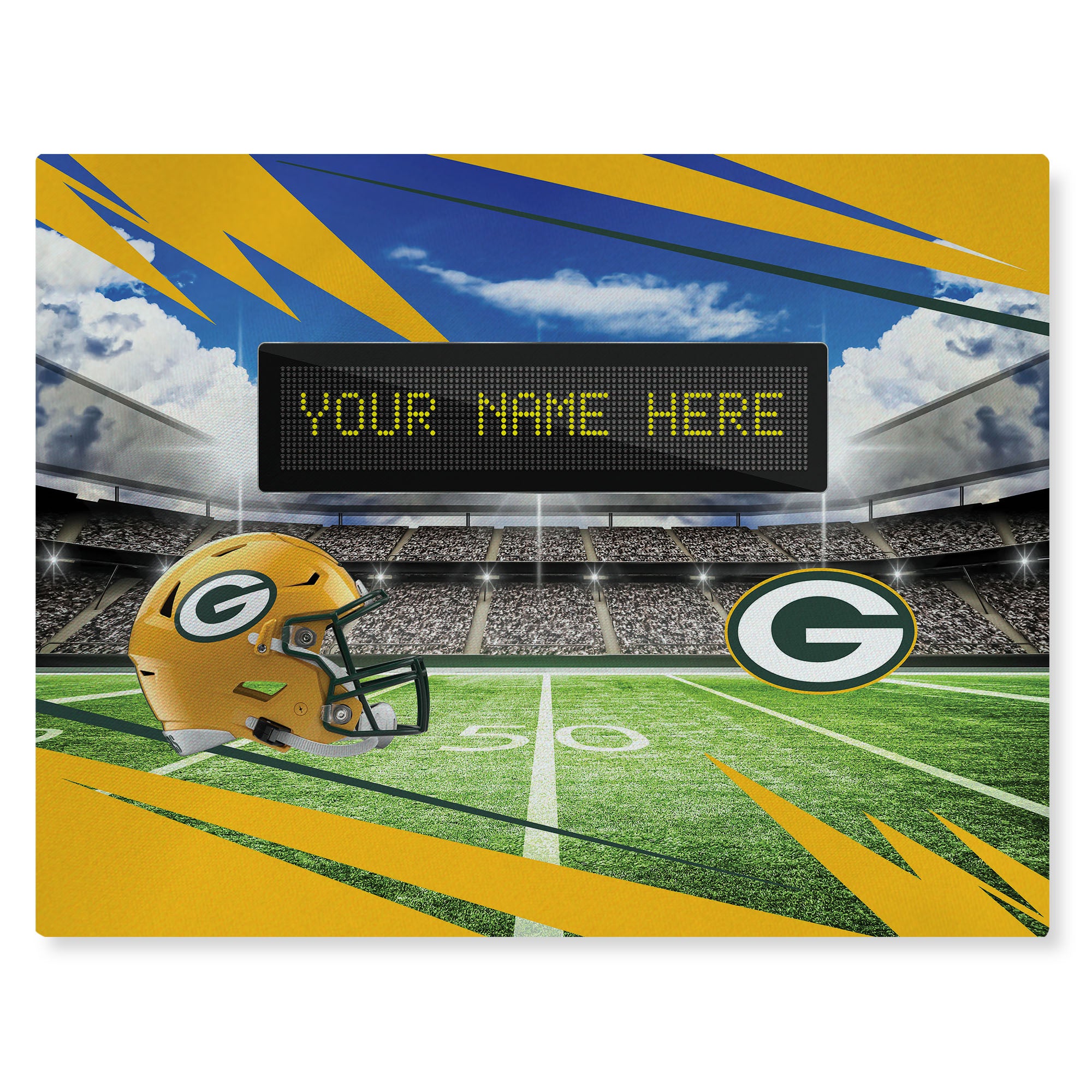 NFL Green Bay Packers Scoreboard Personalized Washable Rug 62x84 Inches