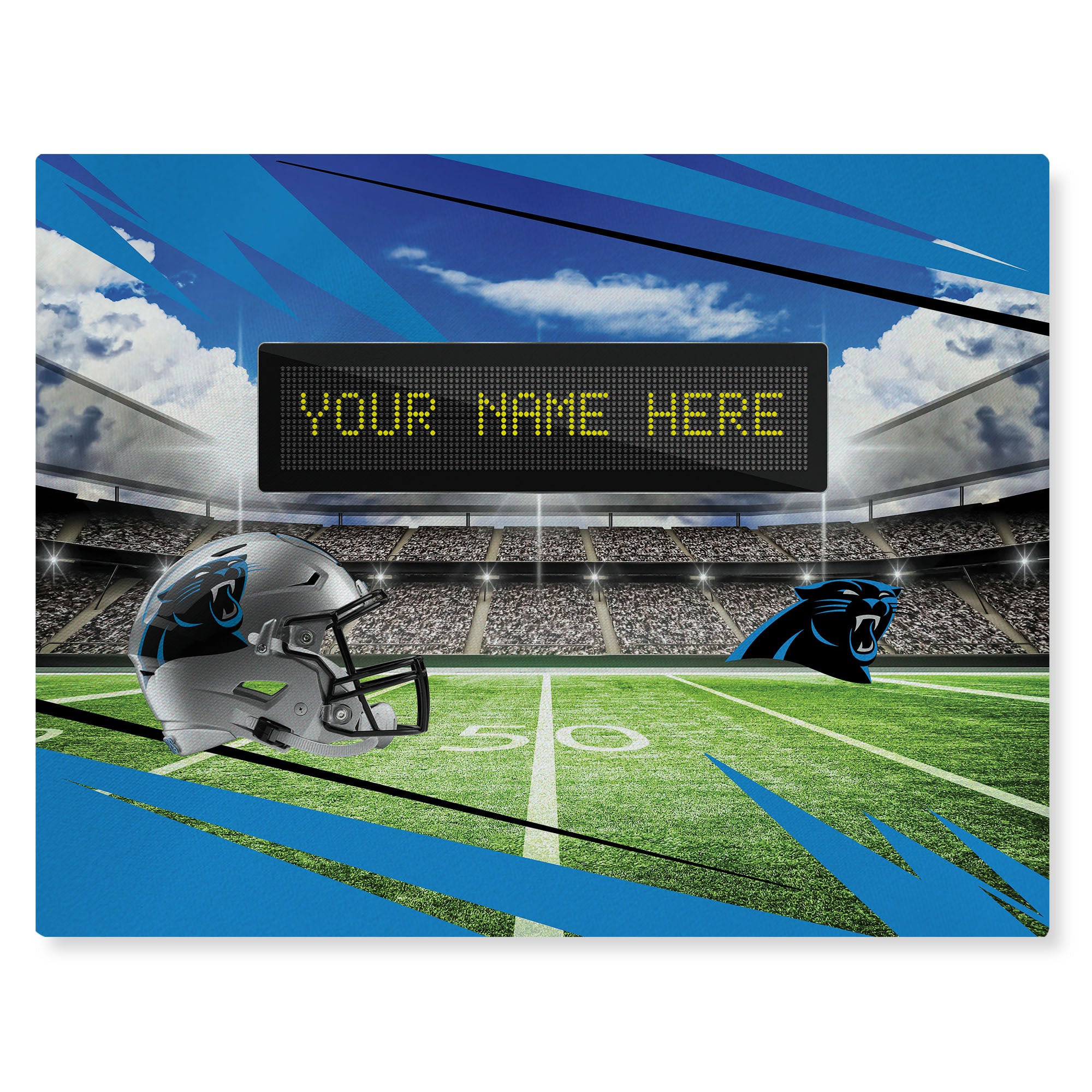 NFL Carolina Panthers Scoreboard Personalized Washable Rug 62x84 Inches