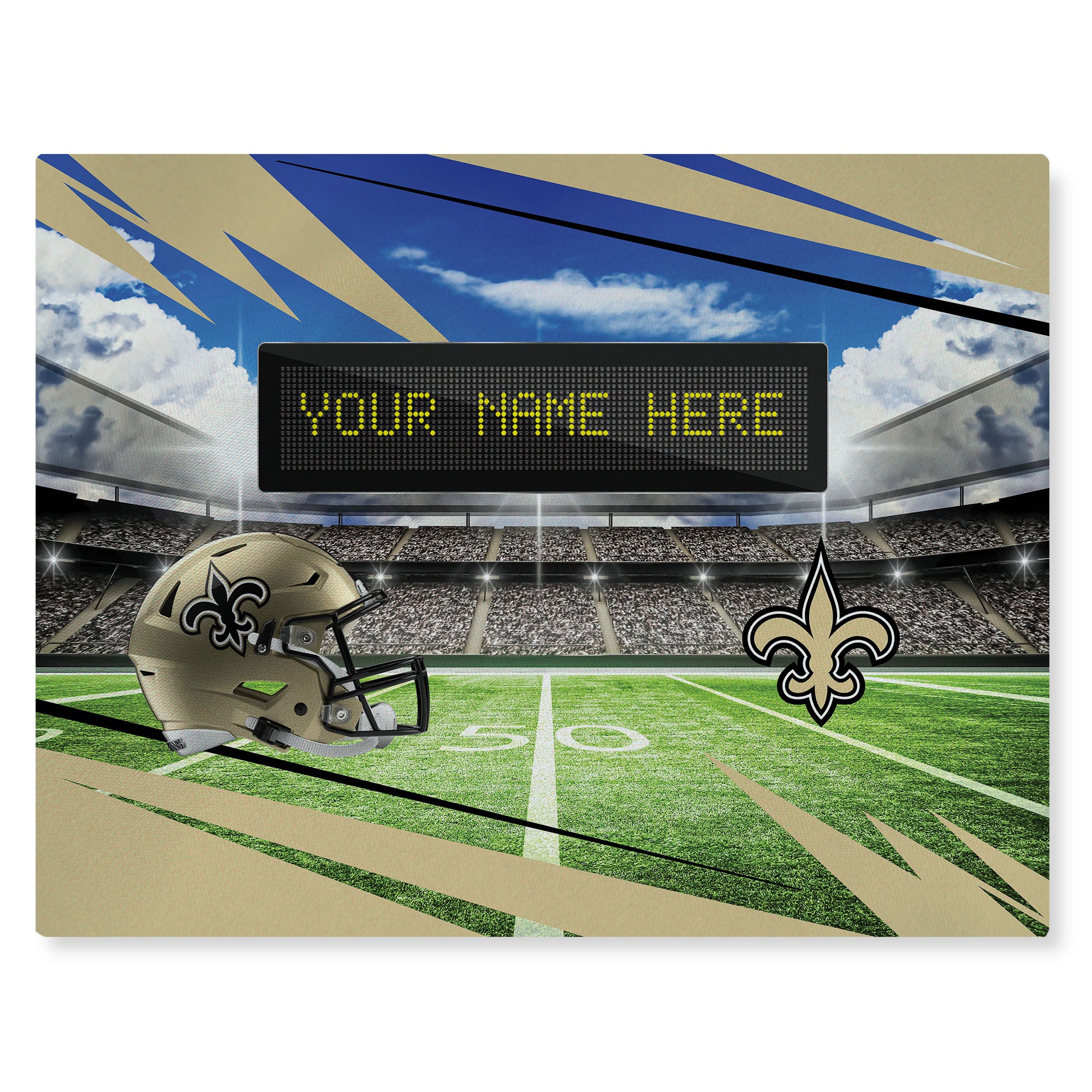 NFL New Orleans Saints Scoreboard Personalized Washable Rug 62x84 Inches