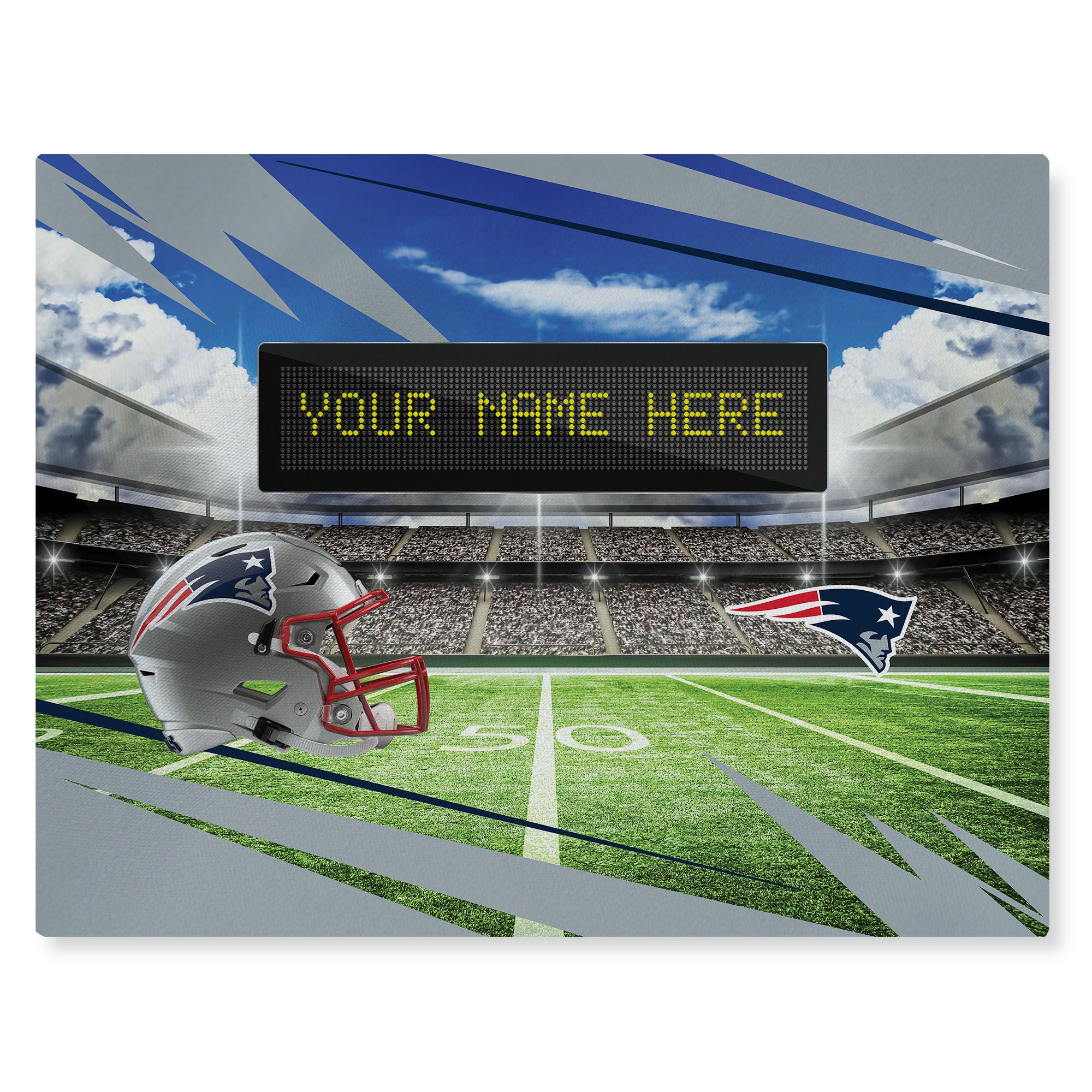 NFL New England Patriots Scoreboard Personalized Washable Rug 62x84 Inches