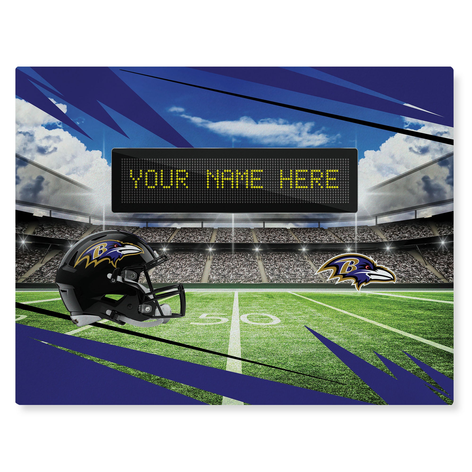 NFL Baltimore Ravens Scoreboard Personalized Washable Rug 62x84 Inches