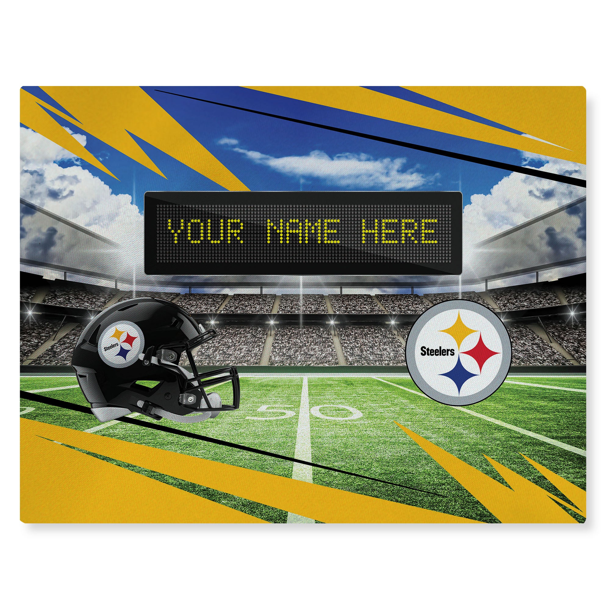 NFL Pittsburgh Steelers Scoreboard Personalized Washable Rug 62x84 Inches