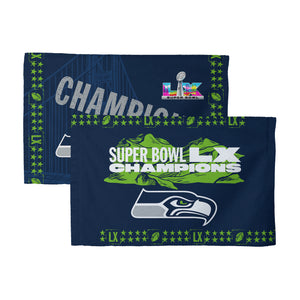 NFL Super Bowl 2026 Seattle Seahawks Champs Twin Peaks Fan Towel 16x25 inches