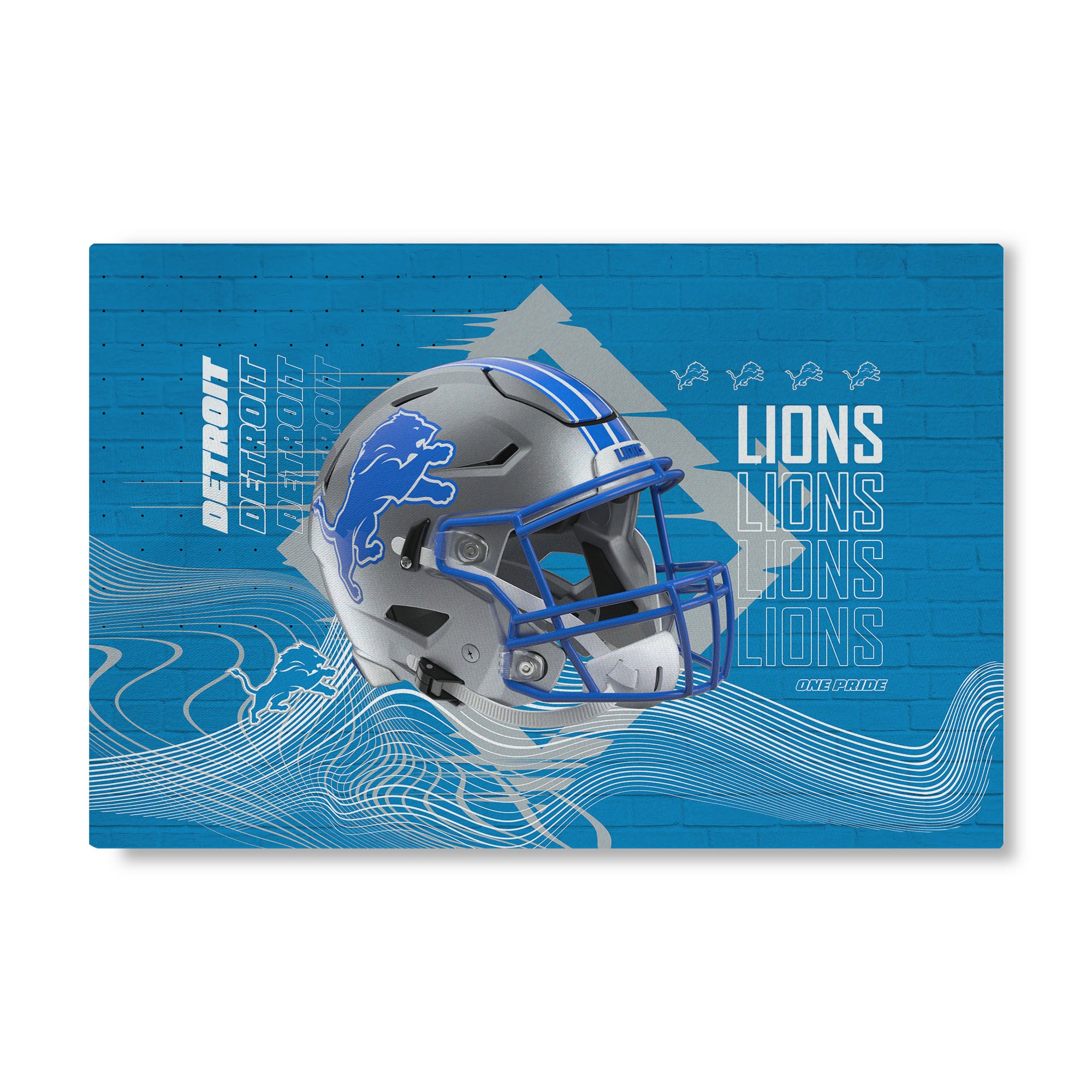 Detroit Lions NFL Wavelength Washable Rug 20X32 Inches