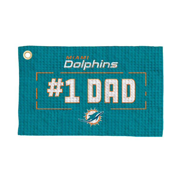 Miami Dolphins #1 Dad Waffle Golf Towel
