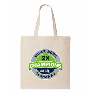 NFL Super Bowl 2026 Seattle Seahawks Multi Champs Gate Tote Bag 14x15 inches