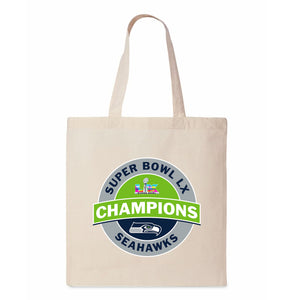 NFL Super Bowl 2026 Seattle Seahawks Champs Mission Tote Bag 14x15 inches