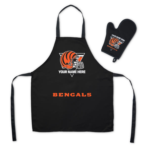 NFL Cincinnati Bengals Personalized Apron BBQ Mitt Set