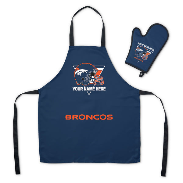 NFL Denver Broncos Personalized Apron BBQ Mitt Set