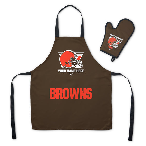 NFL Cleveland Browns Personalized Apron BBQ Mitt Set