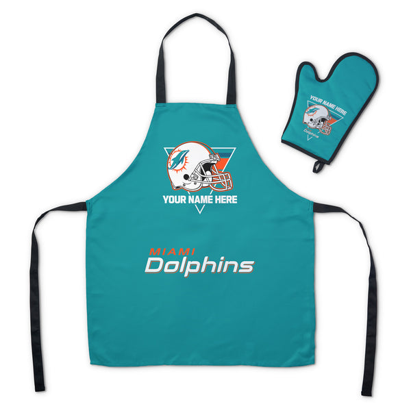 NFL Miami Dolphins Personalized Apron BBQ Mitt Set
