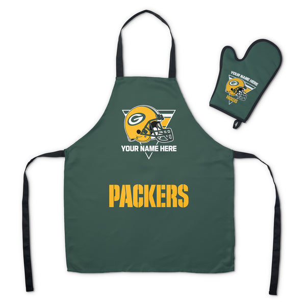 NFL Green Bay Packers Personalized Apron BBQ Mitt Set