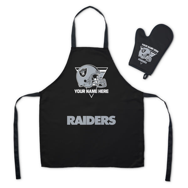 NFL Las Vegas Raiders Personalized Apron BBQ Mitt Set