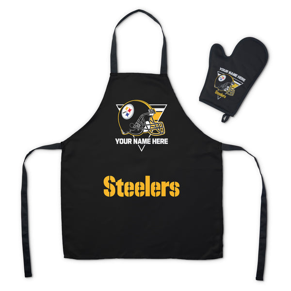NFL Pittsburgh Steelers Personalized Apron BBQ Mitt Set