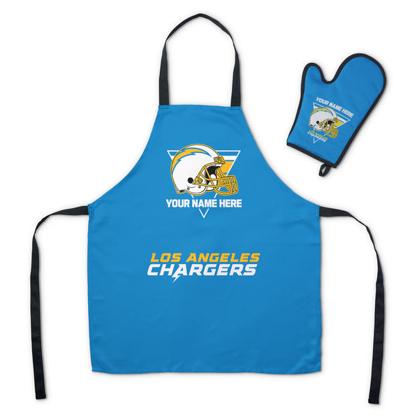 NFL Los Angeles Chargers Personalized Apron BBQ Mitt Set