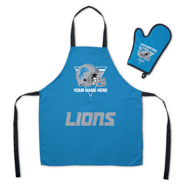 NFL Detroit Lions Personalized Apron BBQ Mitt Set