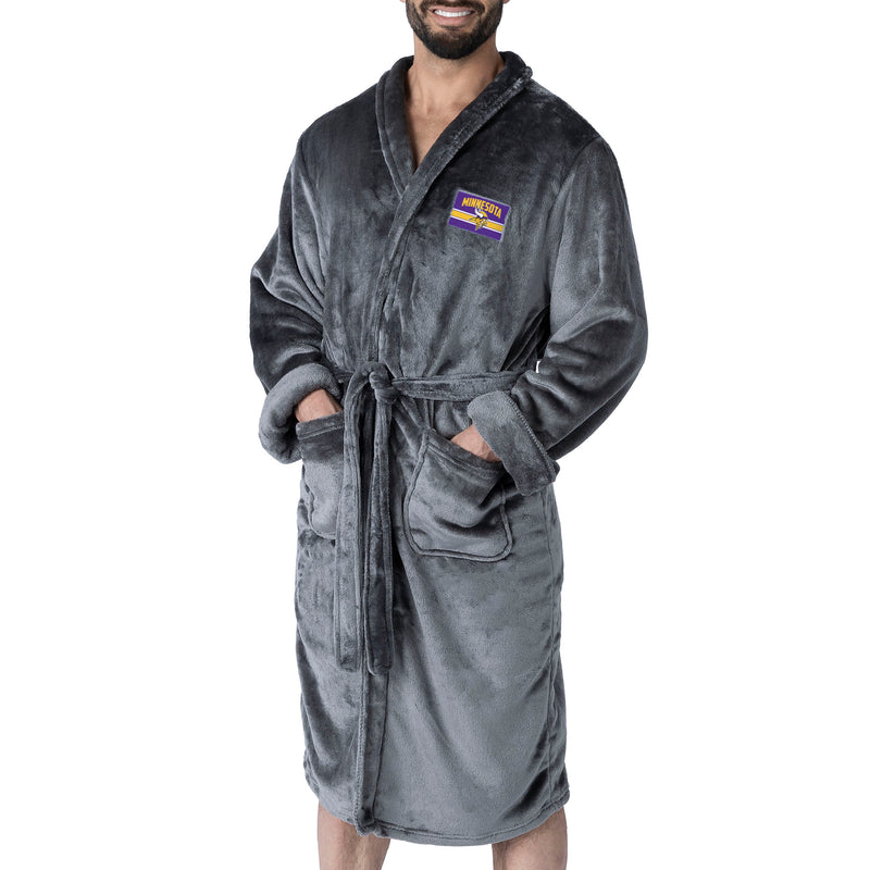 Minnesota Vikings NFL Rollout Charcoal L/XL Silk Touch Robe