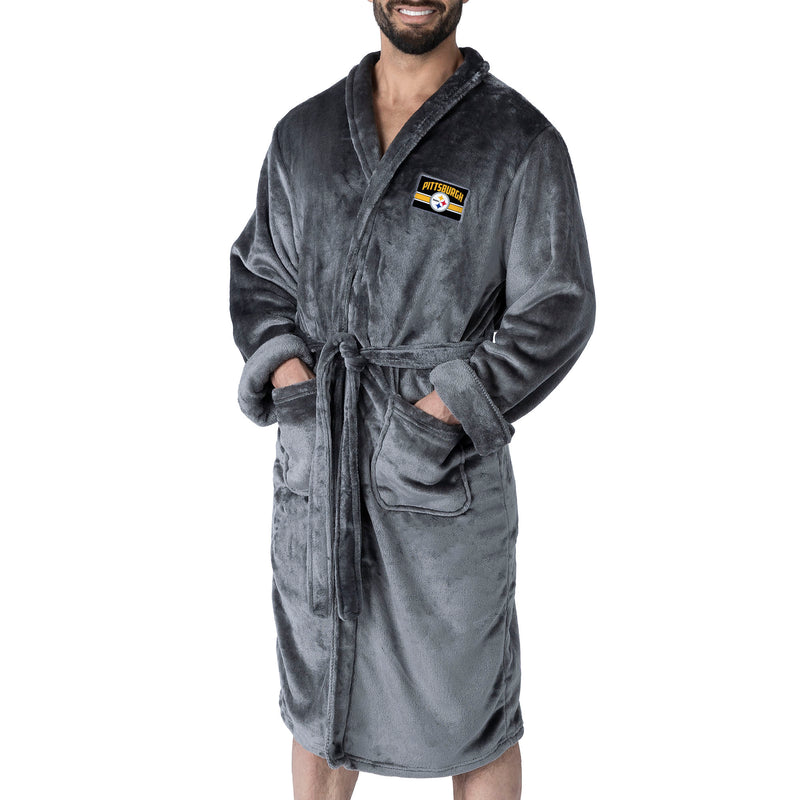 Pittsburgh Steelers NFL Rollout Charcoal L/XL Silk Touch Robe