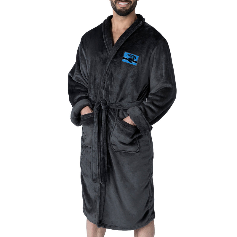 Carolina Panthers NFL Rollout Black L/XL Silk Touch Robe