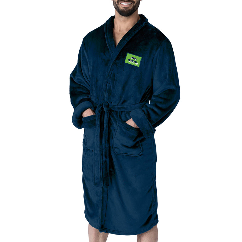 Seattle Seahawks #1 Dad Silk Touch Robe L/XL Navy