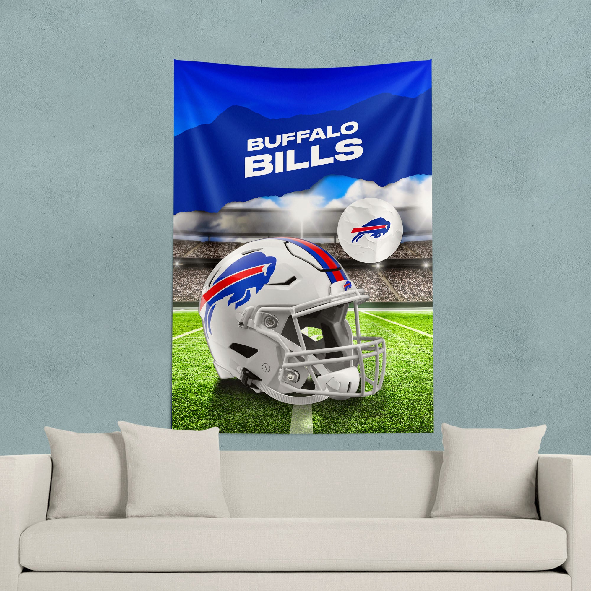 Buffalo Bills NFL Midfield Wall Hanging Tapestry 40 x 57 inches