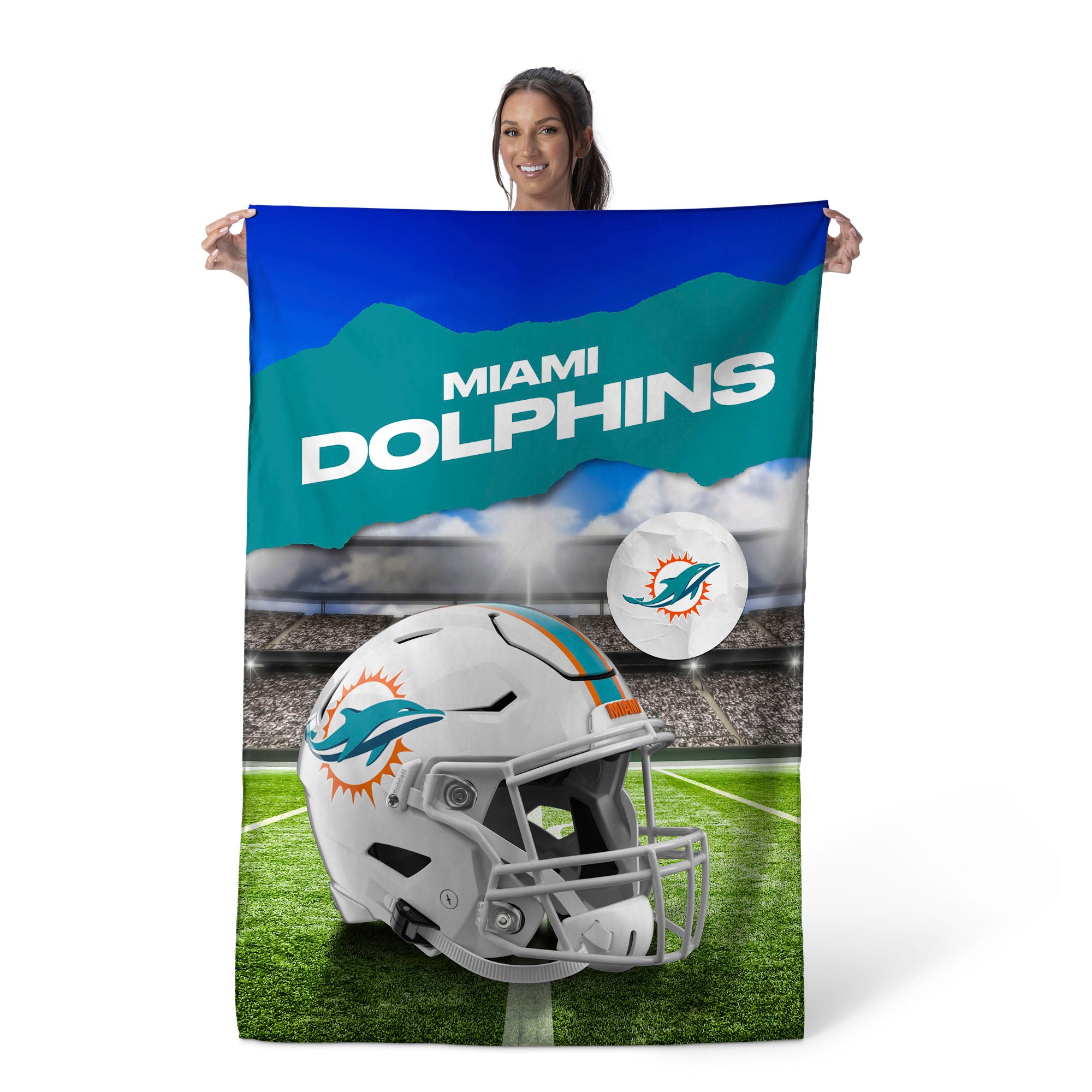 Miami Dolphins NFL Midfield Wall Hanging Tapestry 40 x 57 inches