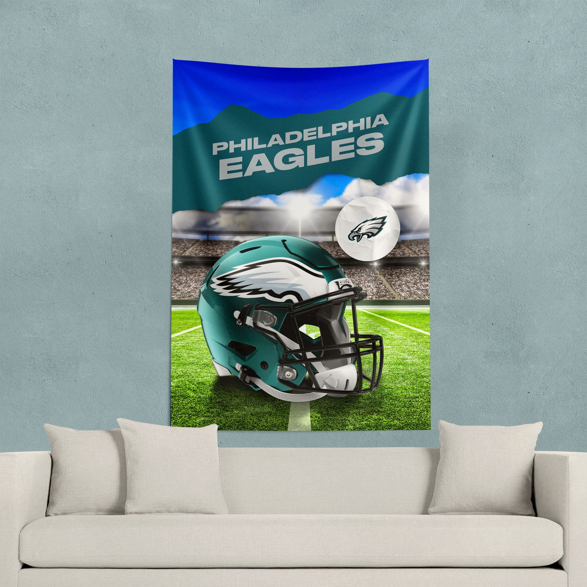 Philadelphia Eagles NFL Midfield Wall Hanging Tapestry 40 x 57 inches