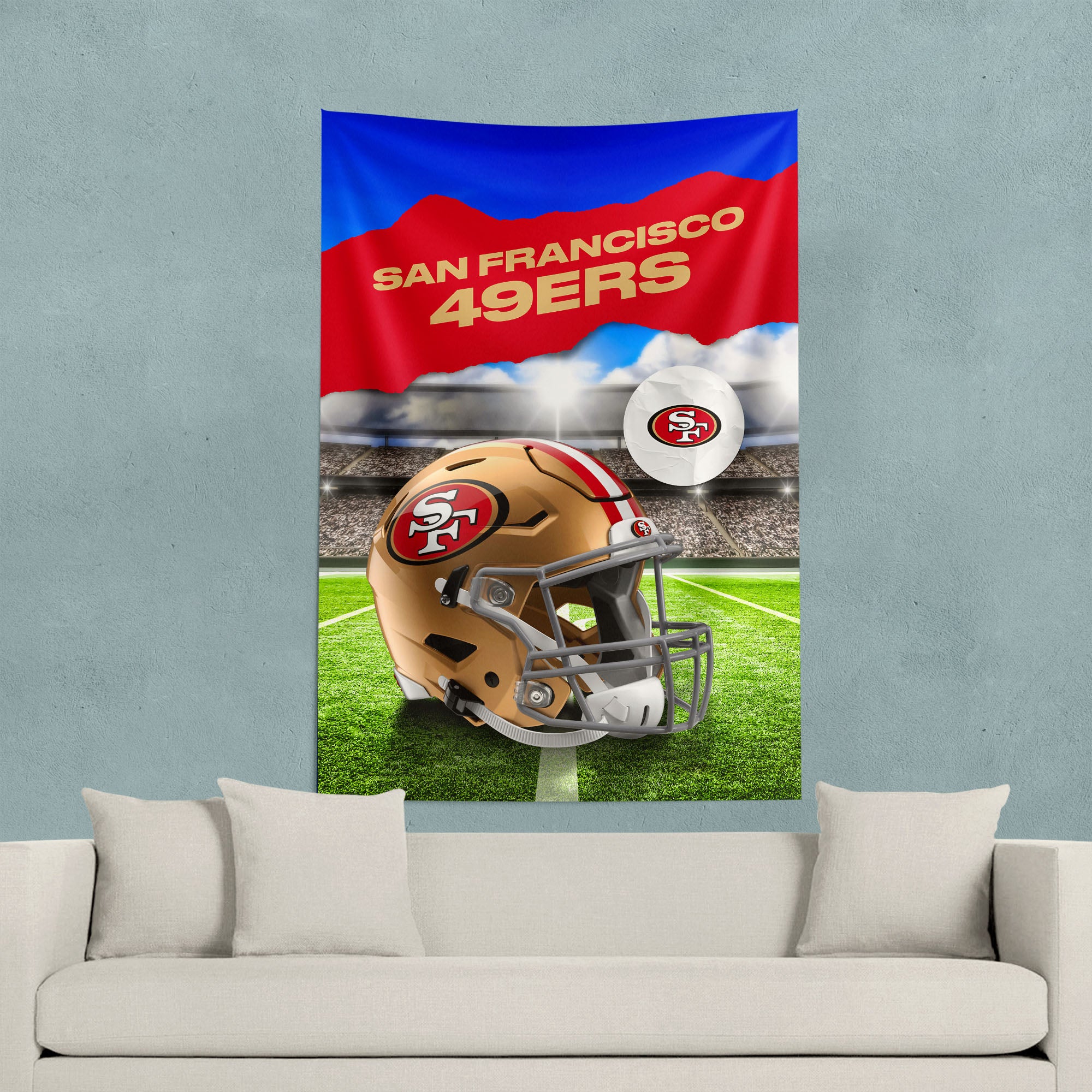 San Francisco 49ers NFL Midfield Wall Hanging Tapestry 40 x 57 inches