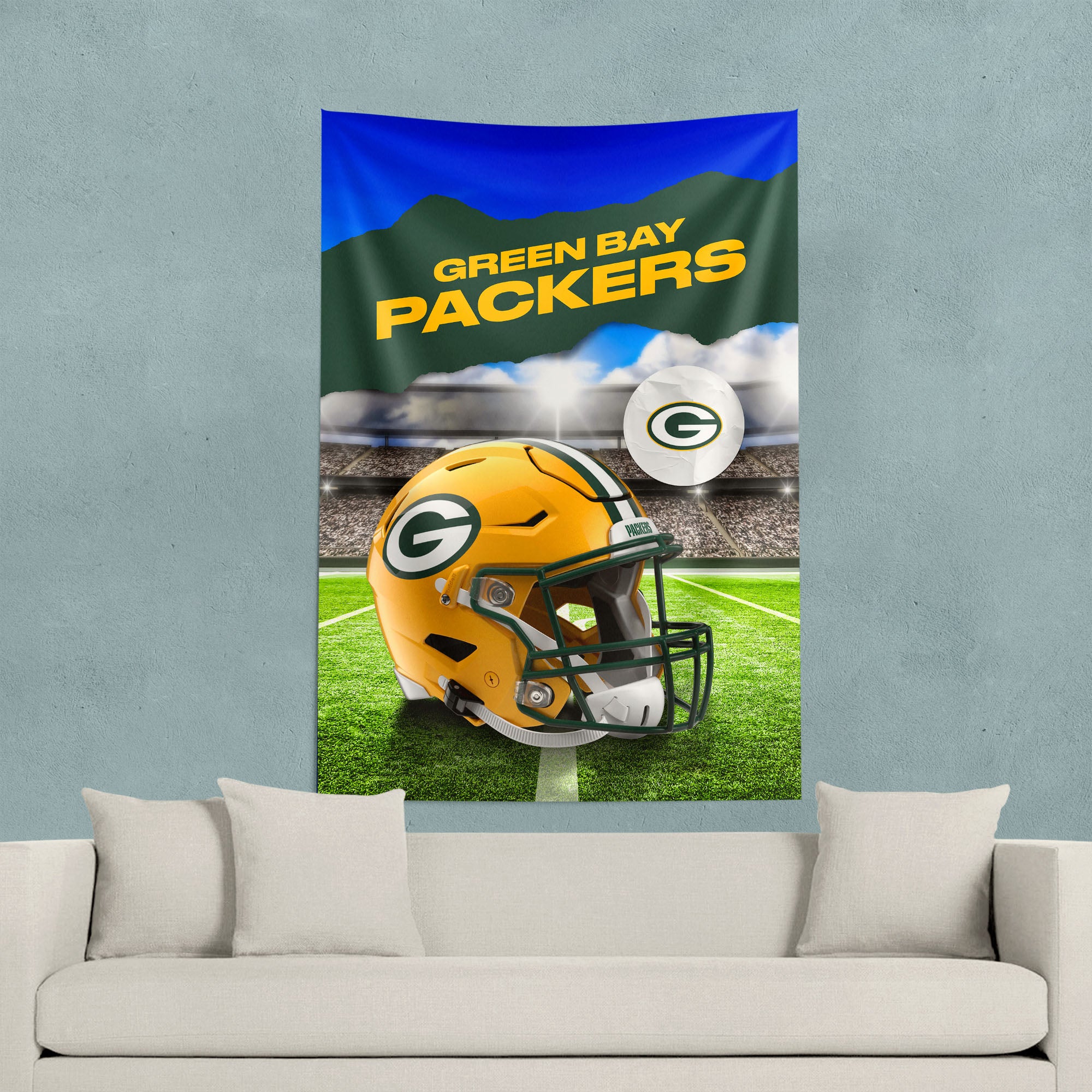 Green Bay Packers NFL Midfield Wall Hanging Tapestry 40 x 57 inches