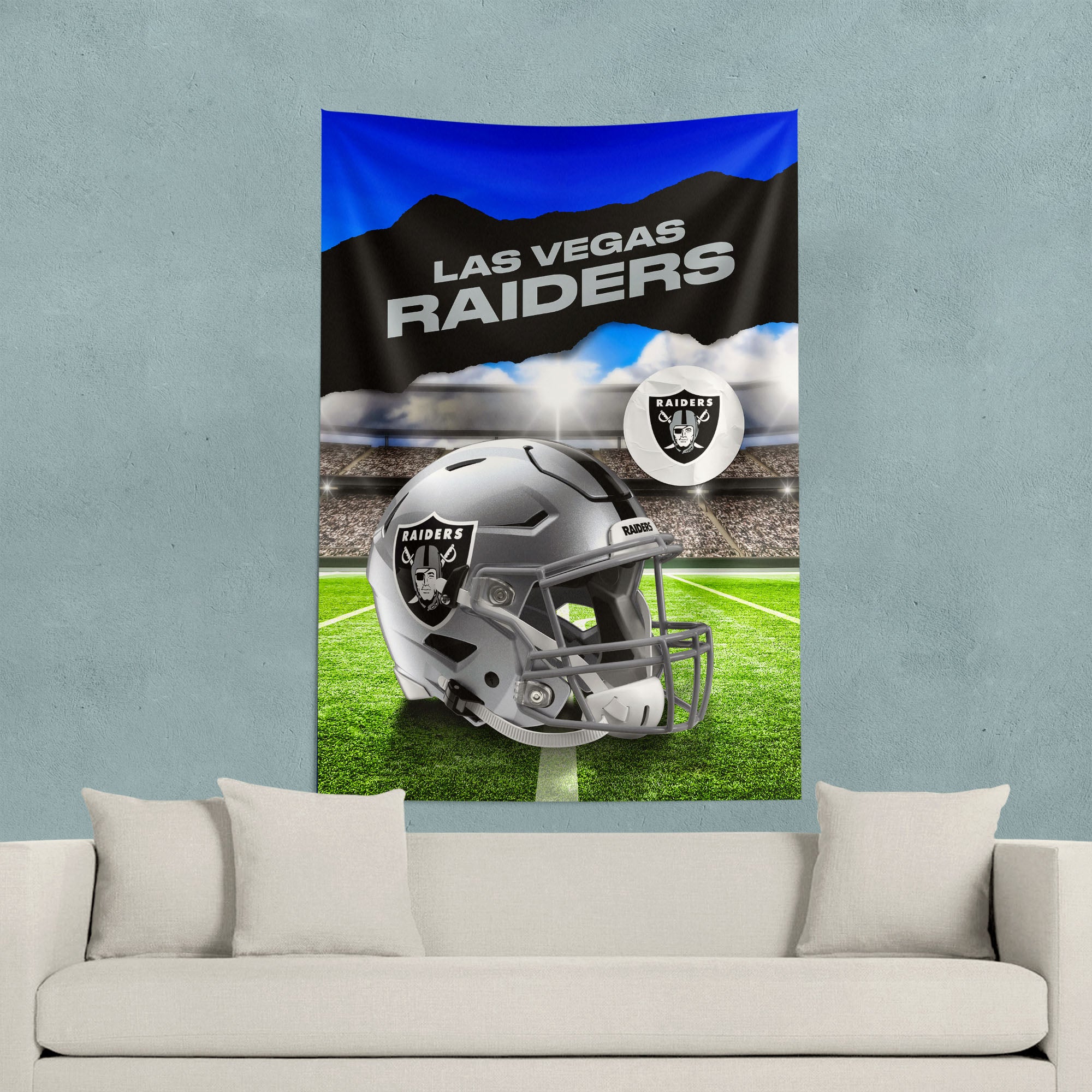 Las Vegas Raiders NFL Midfield Wall Hanging Tapestry 40 x 57 inches