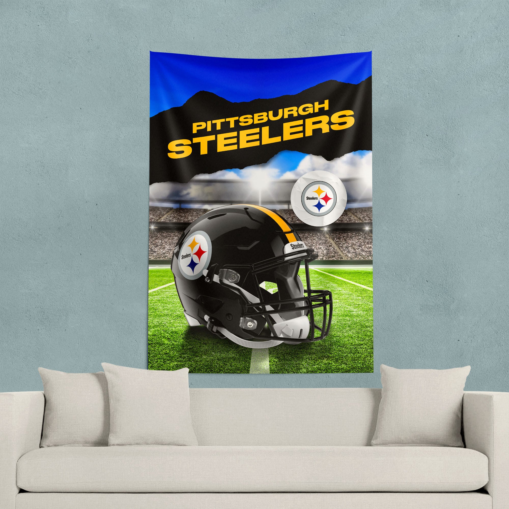 Pittsburgh Steelers NFL Midfield Wall Hanging Tapestry 40 x 57 inches