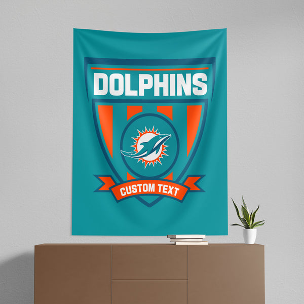 NFL Miami Dolphins Allegiance Personalized Wall Hanging 50x60 Inches