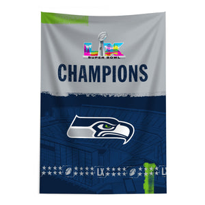 NFL Super Bowl 2026 Seattle Seahawks Champs Ferry Tapestry 24x36 inches