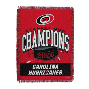 Carolina Hurricanes 2026 Stanley Cup Champions Rectify Woven Tapestry 48x60 inches