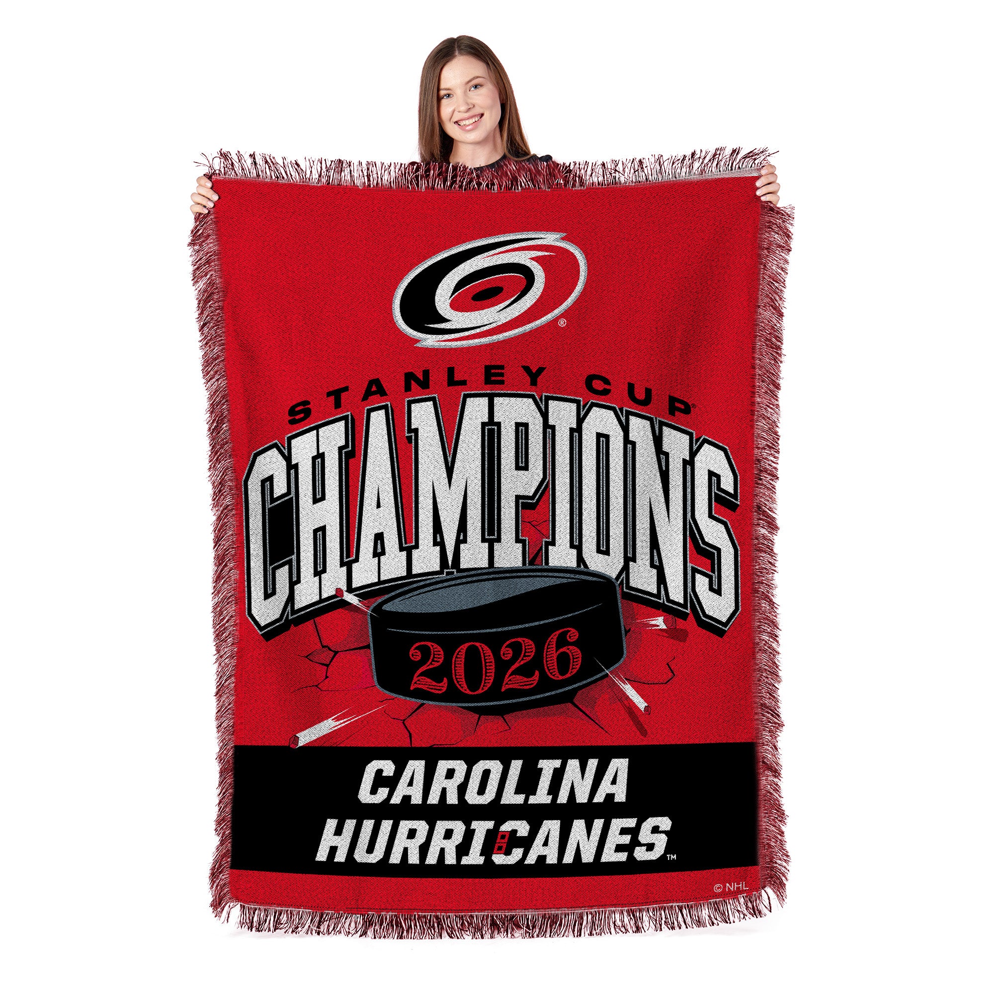 Carolina Hurricanes 2026 Stanley Cup Champions Rectify Woven Tapestry 48x60 inches