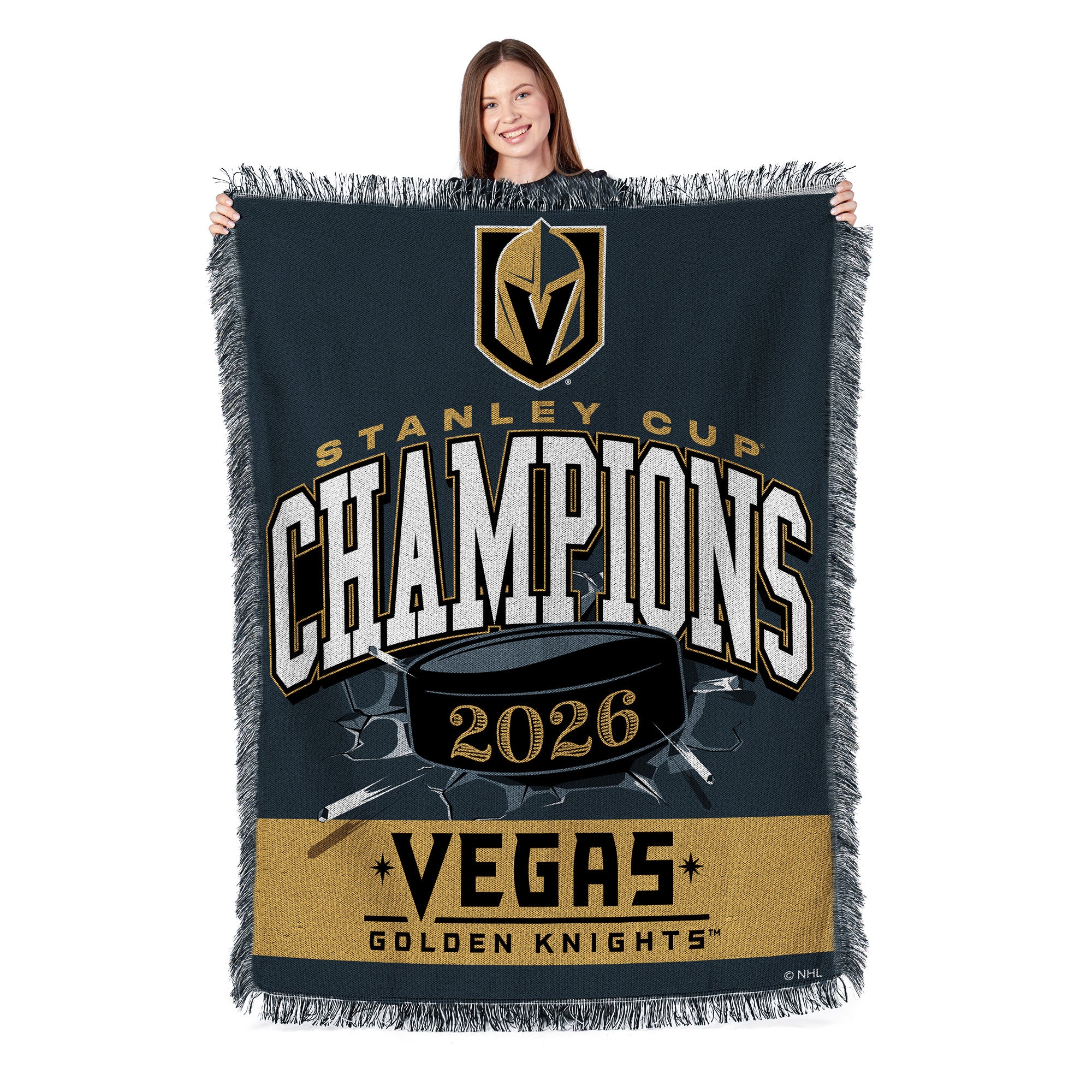 Vegas Golden Knights 2026 Stanley Cup Champions Rectify Woven Tapestry 48x60 inches
