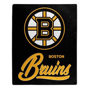 NHL Boston Bruins Signature Raschel Throw Blanket 50x60 Inches