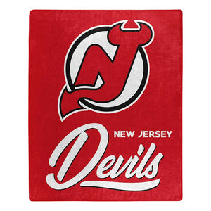 NHL New Jersey Devils Signature Raschel Throw Blanket 50x60 Inches