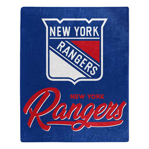 NHL New York Rangers Signature Raschel Throw Blanket 50x60 Inches